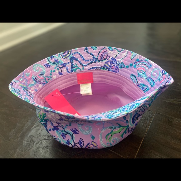 Women’s Purple Lilly Pulitzer Lilac Freesia Mermaid Printed Bucket Hat One Size - Picture 9 of 10